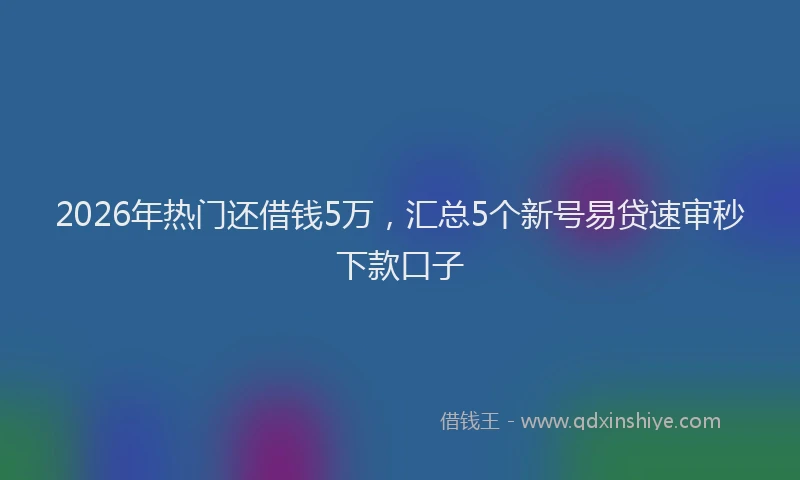 2026年热门还借钱5万，汇总5个新号易贷速审秒下款口子