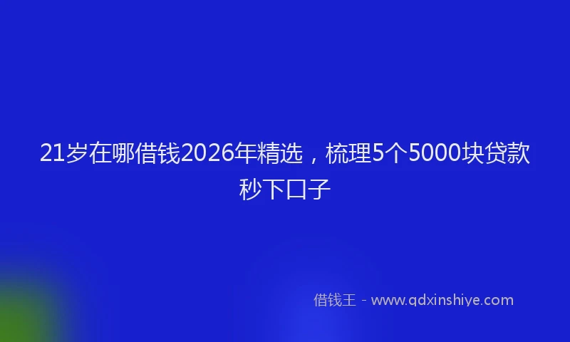 21岁在哪借钱2026年精选，梳理5个5000块贷款秒下口子
