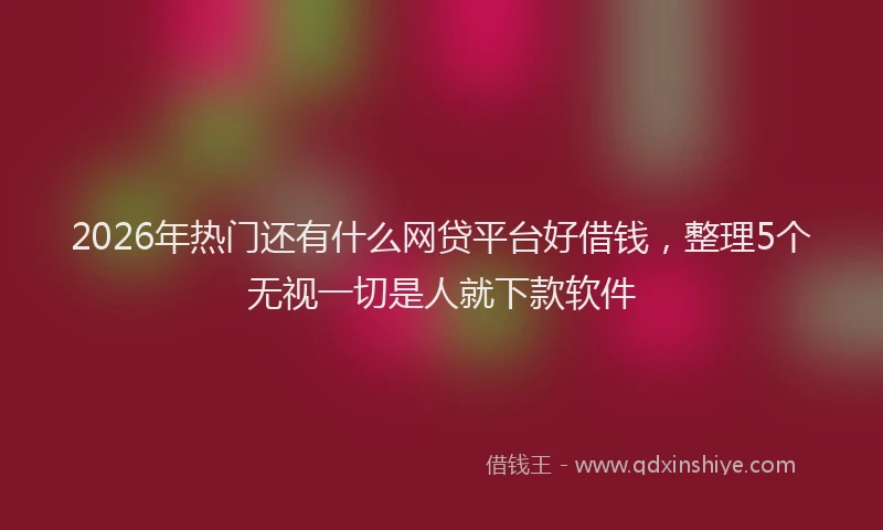 2026年热门还有什么网贷平台好借钱，整理5个无视一切是人就下款软件