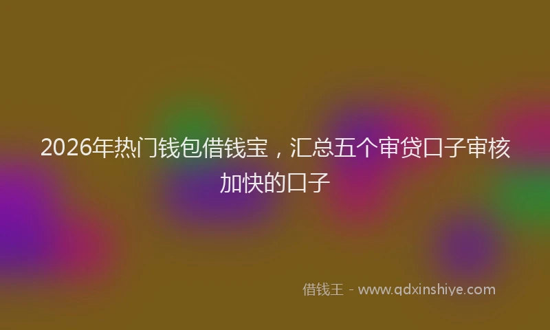 2026年热门钱包借钱宝，汇总五个审贷口子审核加快的口子