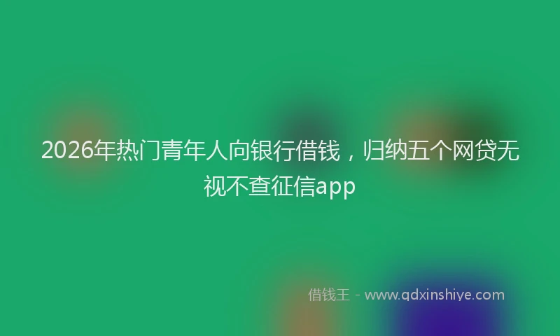 2026年热门青年人向银行借钱，归纳五个网贷无视不查征信app
