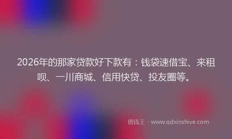 2026年的那家贷款好下款有：钱袋速借宝、来租呗、一川商城、信用快贷、投友圈等。
