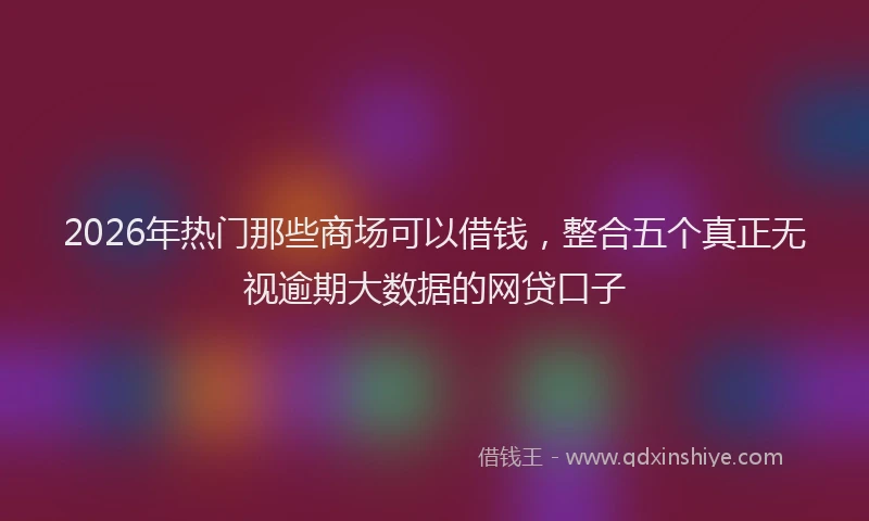2026年热门那些商场可以借钱，整合五个真正无视逾期大数据的网贷口子