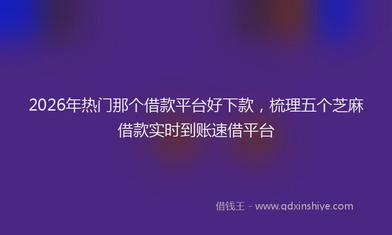 2026年热门那个借款平台好下款，梳理五个芝麻借款实时到账速借平台