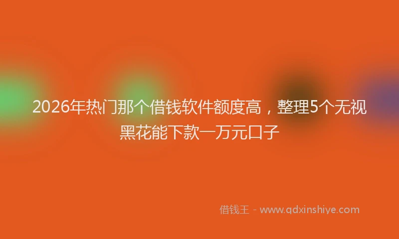 2026年热门那个借钱软件额度高，整理5个无视黑花能下款一万元口子