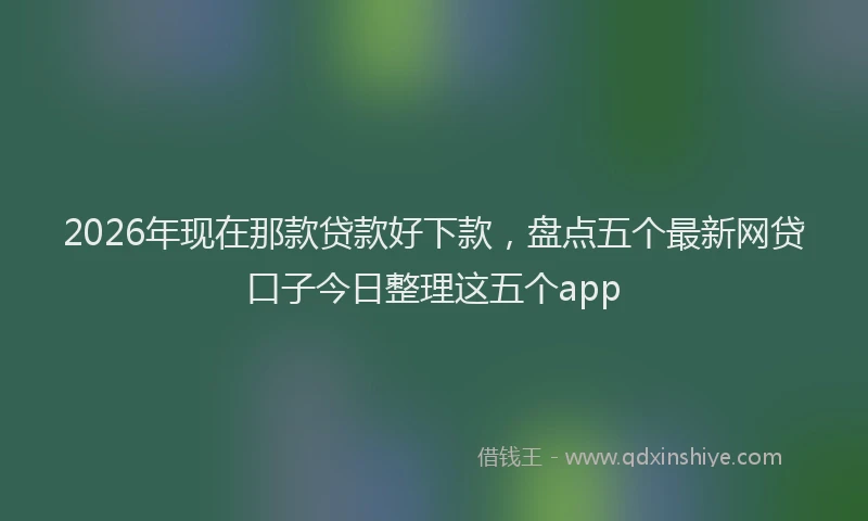 2026年现在那款贷款好下款，盘点五个最新网贷口子今日整理这五个app