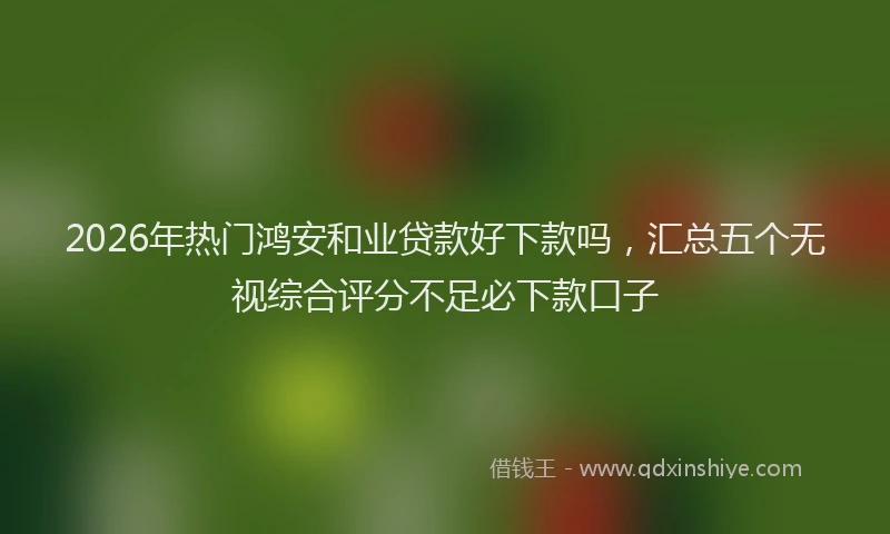 2026年热门鸿安和业贷款好下款吗，汇总五个无视综合评分不足必下款口子