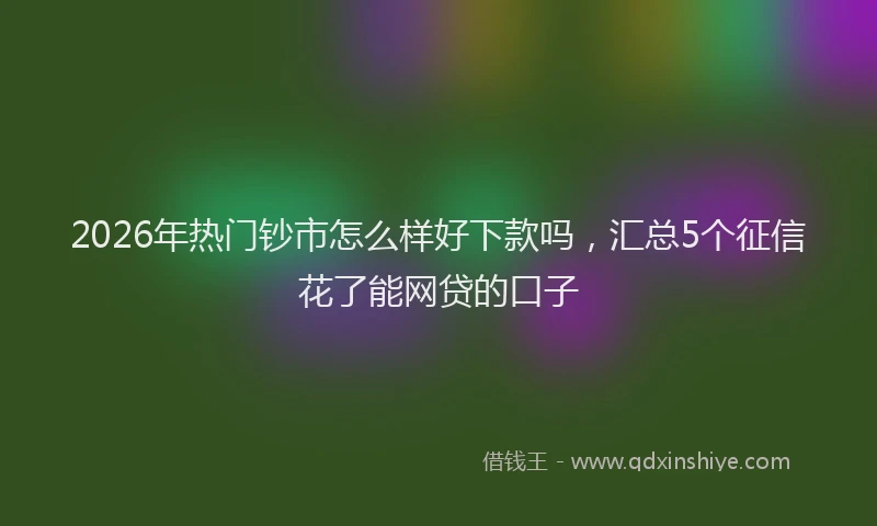2026年热门钞市怎么样好下款吗，汇总5个征信花了能网贷的口子