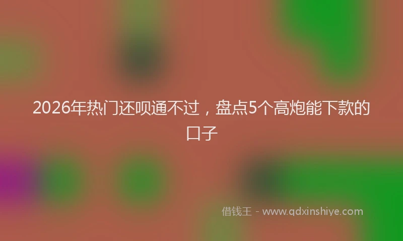 2026年热门还呗通不过，盘点5个高炮能下款的口子