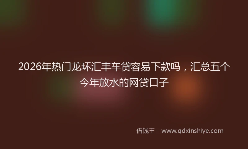 2026年热门龙环汇丰车贷容易下款吗，汇总五个今年放水的网贷口子