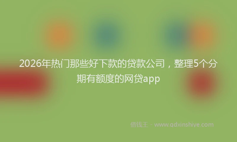 2026年热门那些好下款的贷款公司，整理5个分期有额度的网贷app