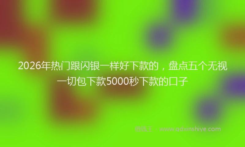 2026年热门跟闪银一样好下款的，盘点五个无视一切包下款5000秒下款的口子