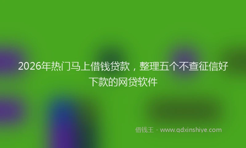 2026年热门马上借钱贷款，整理五个不查征信好下款的网贷软件