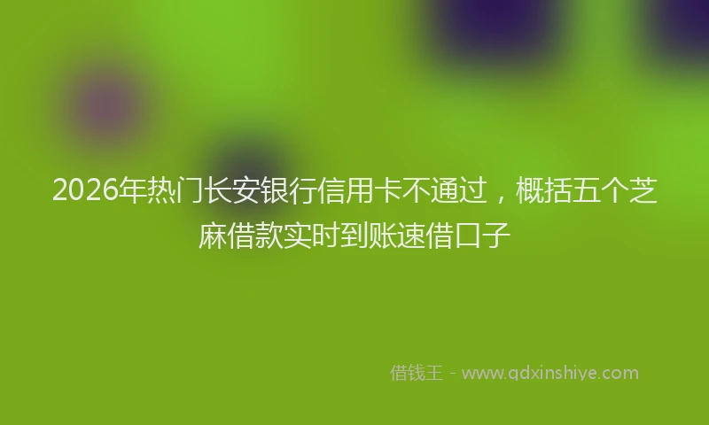 2026年热门长安银行信用卡不通过，概括五个芝麻借款实时到账速借口子