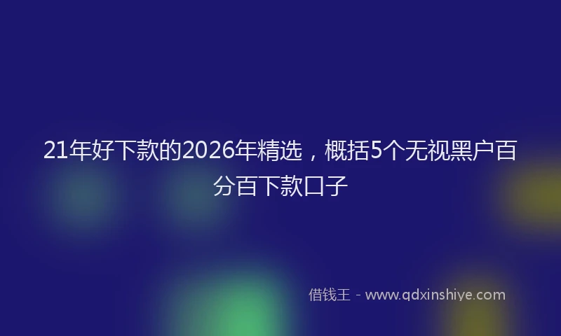 21年好下款的2026年精选，概括5个无视黑户百分百下款口子