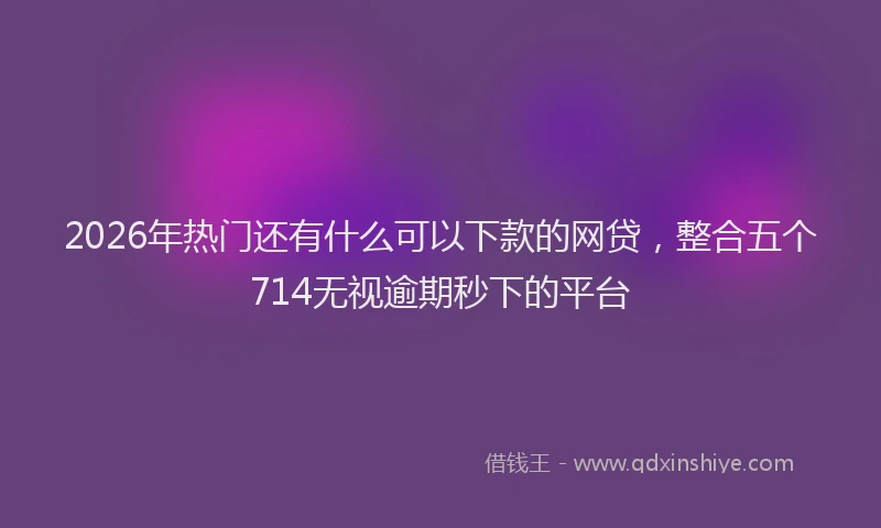 2026年热门还有什么可以下款的网贷，整合五个714无视逾期秒下的平台