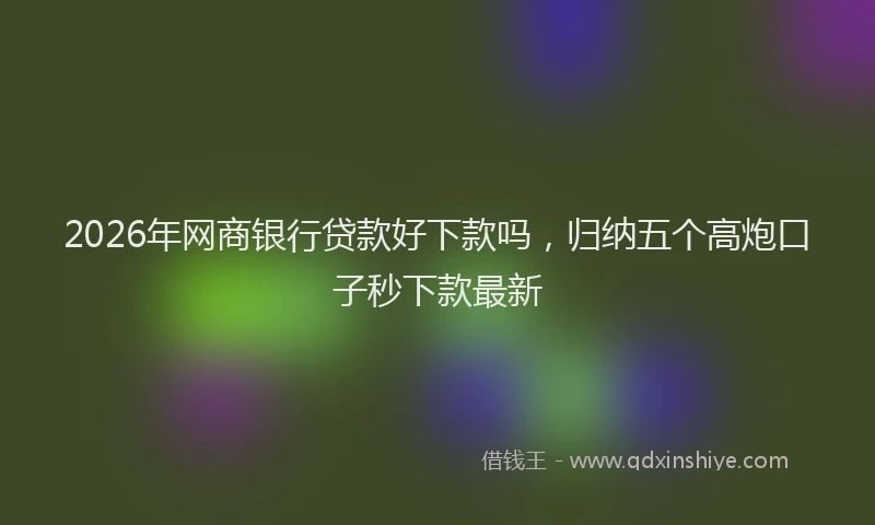 2026年网商银行贷款好下款吗，归纳五个高炮口子秒下款最新