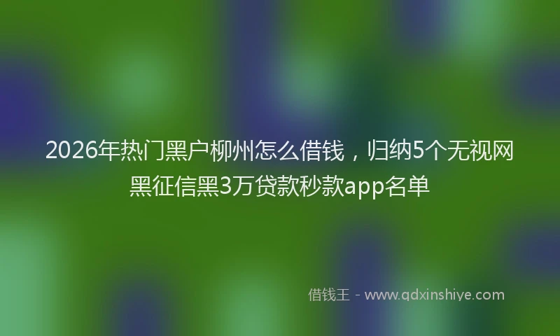 2026年热门黑户柳州怎么借钱，归纳5个无视网黑征信黑3万贷款秒款app名单
