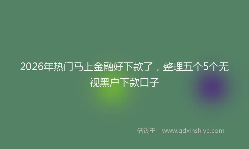2026年热门马上金融好下款了,整理五个5个无视黑户下款口子
