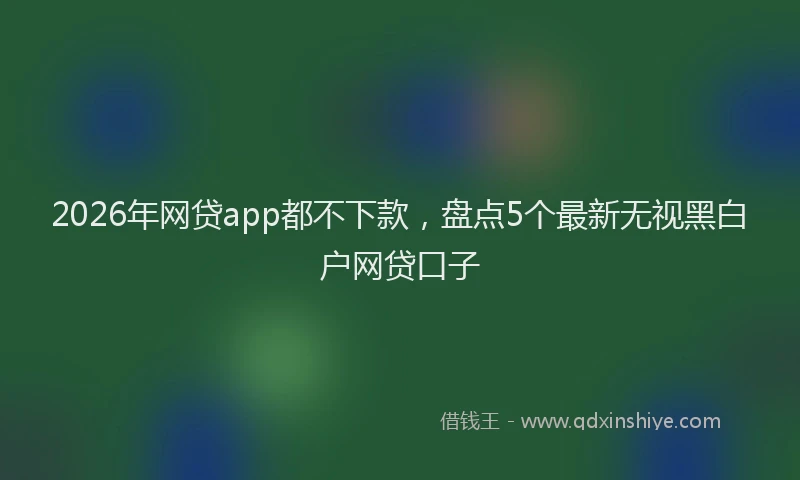 2026年网贷app都不下款，盘点5个最新无视黑白户网贷口子