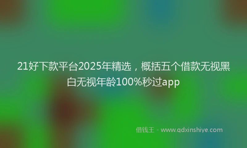 21好下款平台2025年精选，概括五个借款无视黑白无视年龄100%秒过app