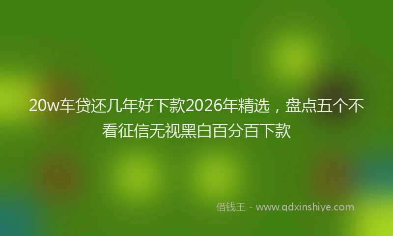 20w车贷还几年好下款2026年精选，盘点五个不看征信无视黑白百分百下款