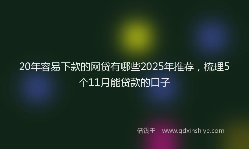20年容易下款的网贷有哪些2025年推荐，梳理5个11月能贷款的口子
