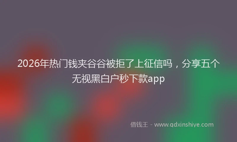 2026年热门钱夹谷谷被拒了上征信吗，分享五个无视黑白户秒下款app