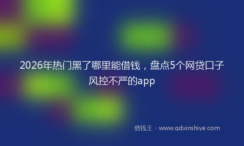 2026年热门黑了哪里能借钱，盘点5个网贷口子风控不严的app