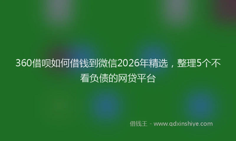 360借呗如何借钱到微信2026年精选，整理5个不看负债的网贷平台