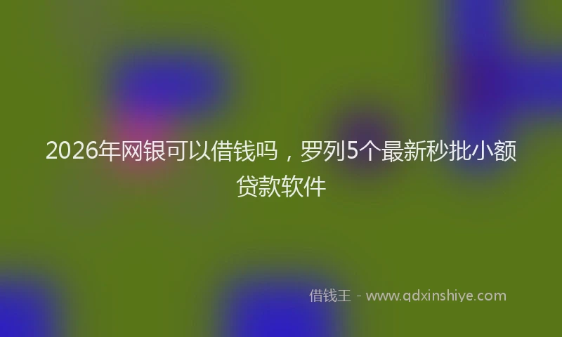 2026年网银可以借钱吗，罗列5个最新秒批小额贷款软件