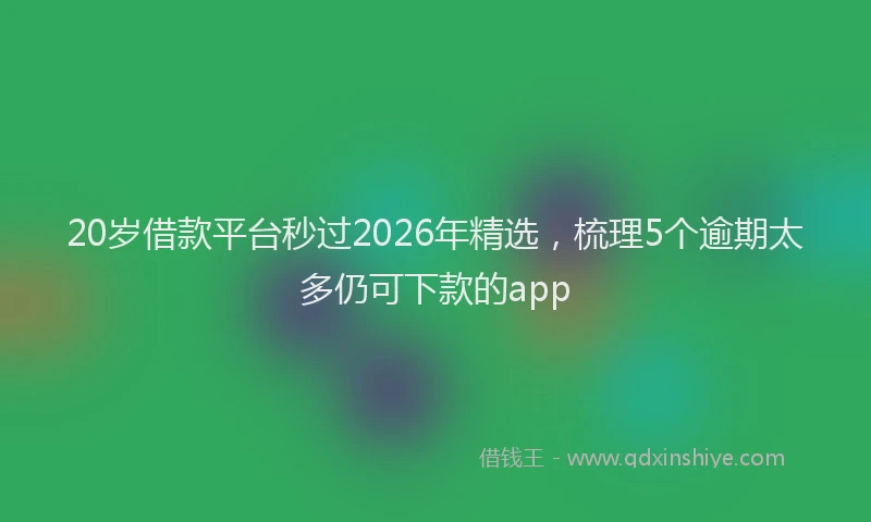 20岁借款平台秒过2026年精选，梳理5个逾期太多仍可下款的app