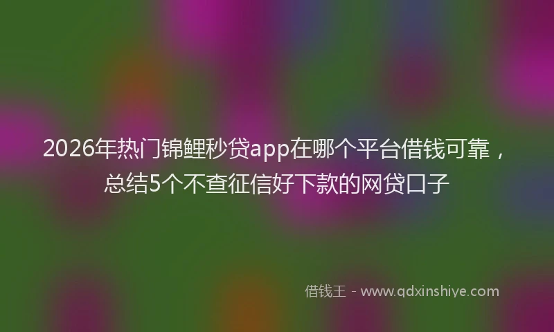 2026年热门锦鲤秒贷app在哪个平台借钱可靠，总结5个不查征信好下款的网贷口子