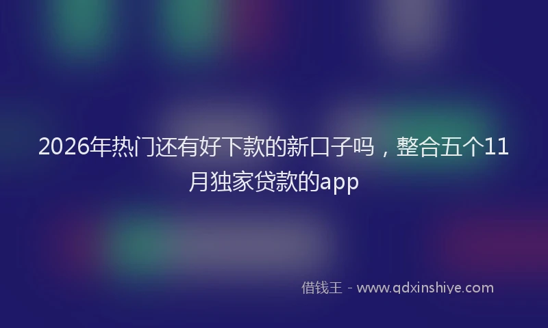 2026年热门还有好下款的新口子吗，整合五个11月独家贷款的app