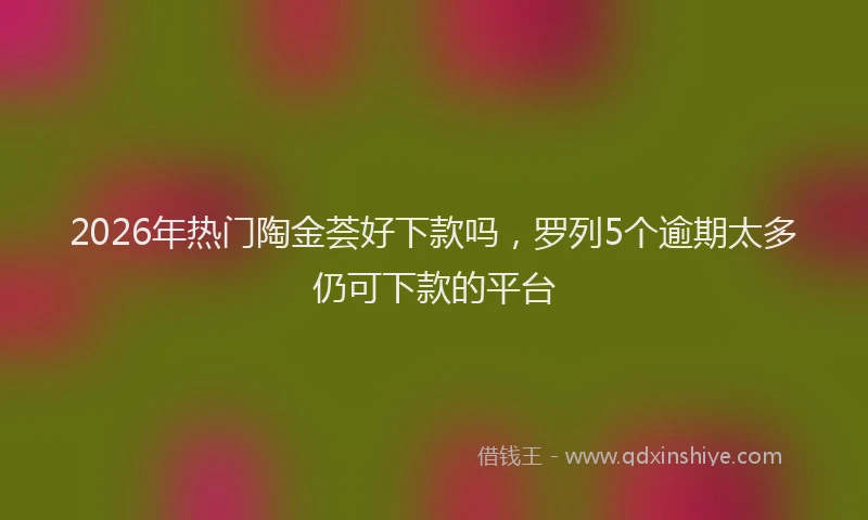 2026年热门陶金荟好下款吗，罗列5个逾期太多仍可下款的平台