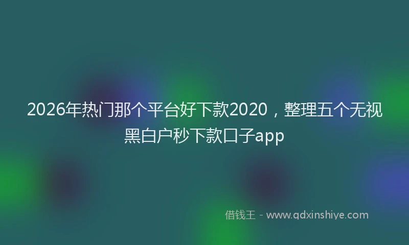 2026年热门那个平台好下款2020，整理五个无视黑白户秒下款口子app