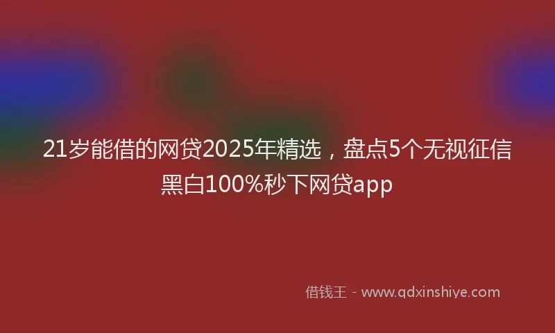 21岁能借的网贷2025年精选,盘点5个无视征信黑白100%秒下网贷app