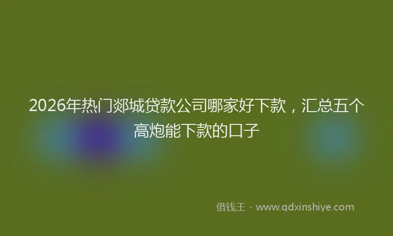 2026年热门郯城贷款公司哪家好下款，汇总五个高炮能下款的口子