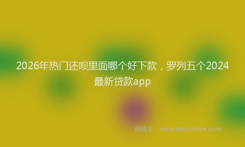 2026年热门还呗里面哪个好下款，罗列五个2024最新贷款app