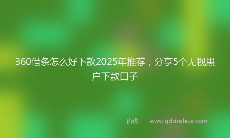 360借条怎么好下款2025年推荐，分享5个无视黑户下款口子