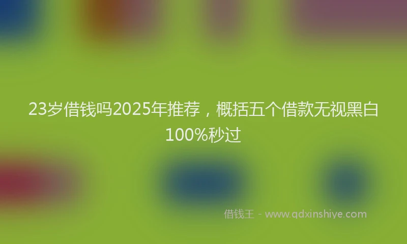 23岁借钱吗2025年推荐，概括五个借款无视黑白100%秒过
