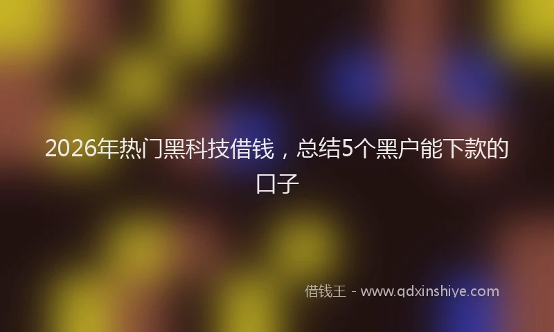 2026年热门黑科技借钱，总结5个黑户能下款的口子