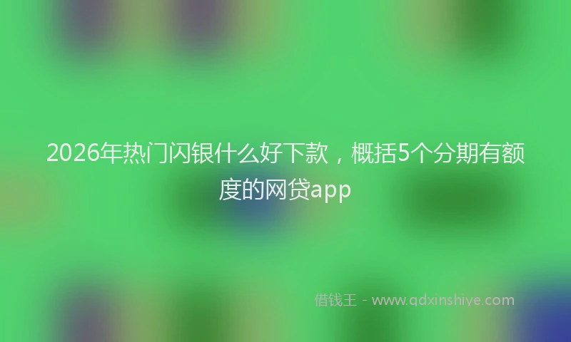 2026年热门闪银什么好下款，概括5个分期有额度的网贷app