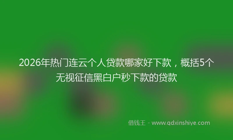 2026年热门连云个人贷款哪家好下款，概括5个无视征信黑白户秒下款的贷款