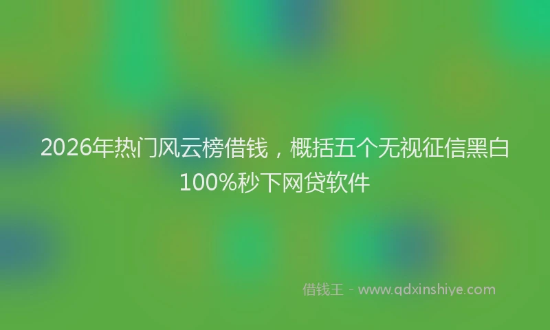 2026年热门风云榜借钱，概括五个无视征信黑白100%秒下网贷软件