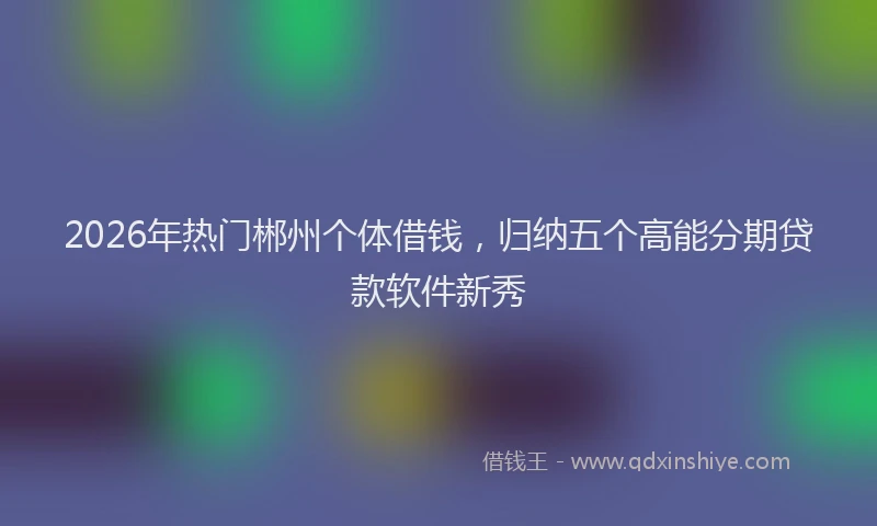 2026年热门郴州个体借钱，归纳五个高能分期贷款软件新秀