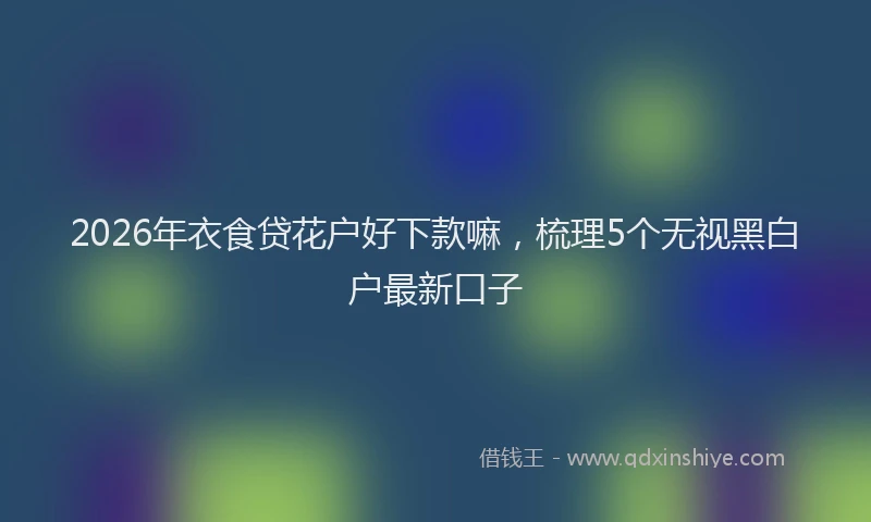 2026年衣食贷花户好下款嘛，梳理5个无视黑白户最新口子