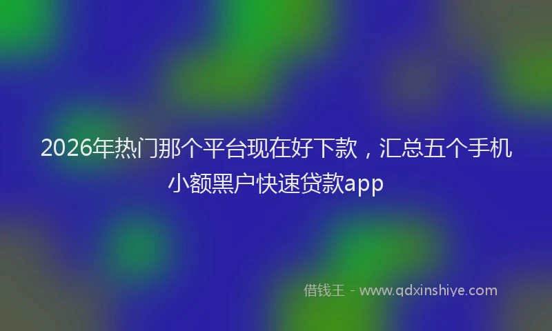 2026年热门那个平台现在好下款，汇总五个手机小额黑户快速贷款app