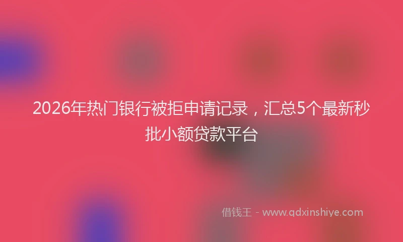 2026年热门银行被拒申请记录，汇总5个最新秒批小额贷款平台
