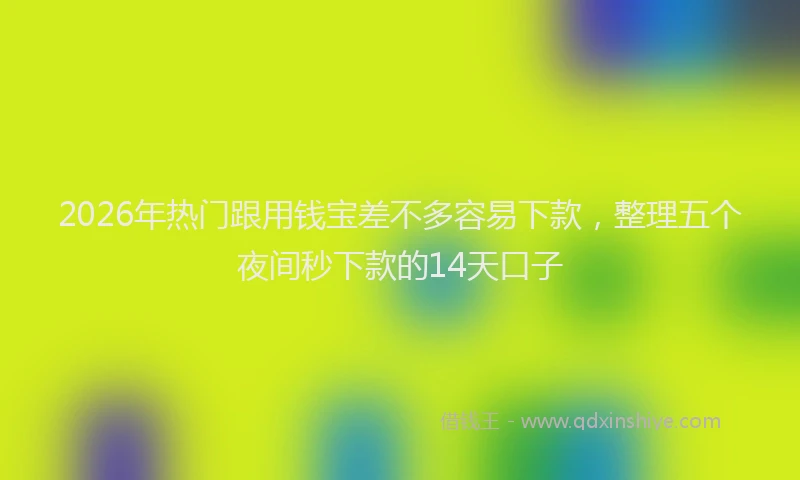 2026年热门跟用钱宝差不多容易下款,整理五个夜间秒下款的14天口子